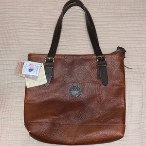 Duluth Pack leather shoulder tote
